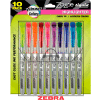 Zebra Zazzle Brights Fluorescent Liquid Highlighter - Chisel Tip - Assorted Ink - 10/Pack