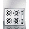 Summit-Cooktop, Electric, 4 Burners, Battery Start, Brushed Chrome, 20" x 24" x 3-3/4"