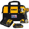 DeWALT Impact Driver Kit, DCF885C2, 1/4" Hex Drive, 20VMAX*, 2800 RPM, 117 ft-lbs