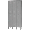 Global Industrial Capital® Double Tier 6 Door Locker, 12"Wx15"Dx36"H, Gray, Assembled