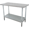 Advance Tabco Workbench W/Adjustable Undershelf, 16 Ga. 430 Series Stainless, 48"Wx30"D