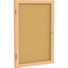 Ghent® Natural Cork 1-Door Enclosed Bulletin Board With Oak Frame, 24"L x 18"W