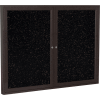 Ghent Enclosed Bulletin Board - 2 Door - Tan Speckled Recycled Rubber w/Bronze Frame - 48" x 60"