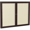 Ghent Enclosed Bulletin Board - Outdoor - Vinyl - Bronze Frame - 36" x 48" H - Ivory
