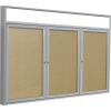 Ghent Enclosed Vinyl Bulletin Board - Outdoor - Illuminated Header - Caramel - 3' x 6'