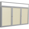 Ghent Enclosed Vinyl Bulletin Board - Outdoor - Illuminated Header - Ivory - 4' x 6'