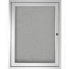Ghent Enclosed Bulletin Board - Outdoor / Indoor - 1 Door - Vinyl - 24" x 18" - Silver