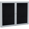 Ghent Enclosed Bulletin Board - Outdoor / Indoor - Vinyl - 48" x 60" H - Black