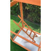 Hanover Outdoor Wooden Bird Cage with 3 Resting Bars, Ladder, Waterproof Roof and Removable Tray