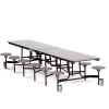 NPS® 10' Mobile Cafeteria Table with Stools - MDF - Gray Top/Gray Stools/Black Frame