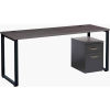 Open Plan Office Desk - 60"W x 24"D x 29"H - Charcoal Top with Black Legs