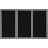 Ghent Ovation Bulletin Board - Indoor - 3 Door - Black w/Gray Frame - 72"W x 48"H