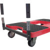 Snap-Loc&#174; SL1500P4R Push Cart Dolly Red 1,500 Lb. Cap., Steel Frame, Strap Option, 4" Casters