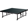 National Public Seating® Transfix 4'L x 4'W Portable Stage w/ Adjustable 16-24"H & Black Carpet