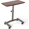 Seville Classics Height Adjustable Mobile Laptop Desk Cart, Walnut
