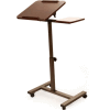 Seville Classics Tilting Sit-Stand Laptop Desk Cart with Mouse Pad Table, Walnut