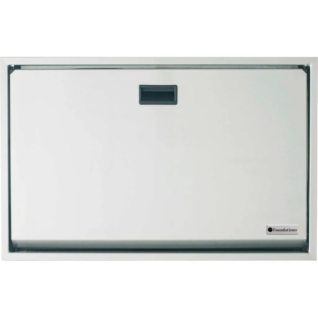 White rectangular object with a small black rectangle and a logo that says Foundations