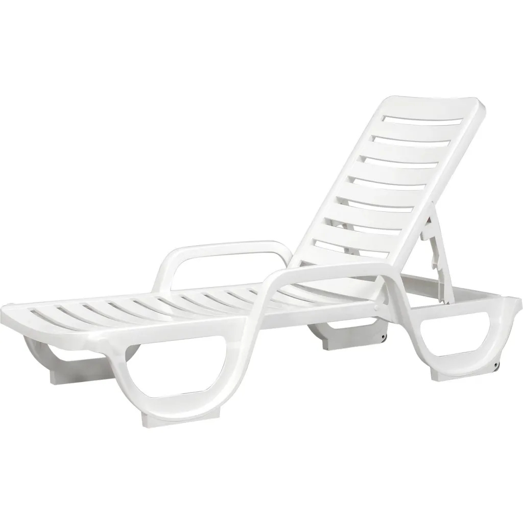 A white lounge chair on a white background.