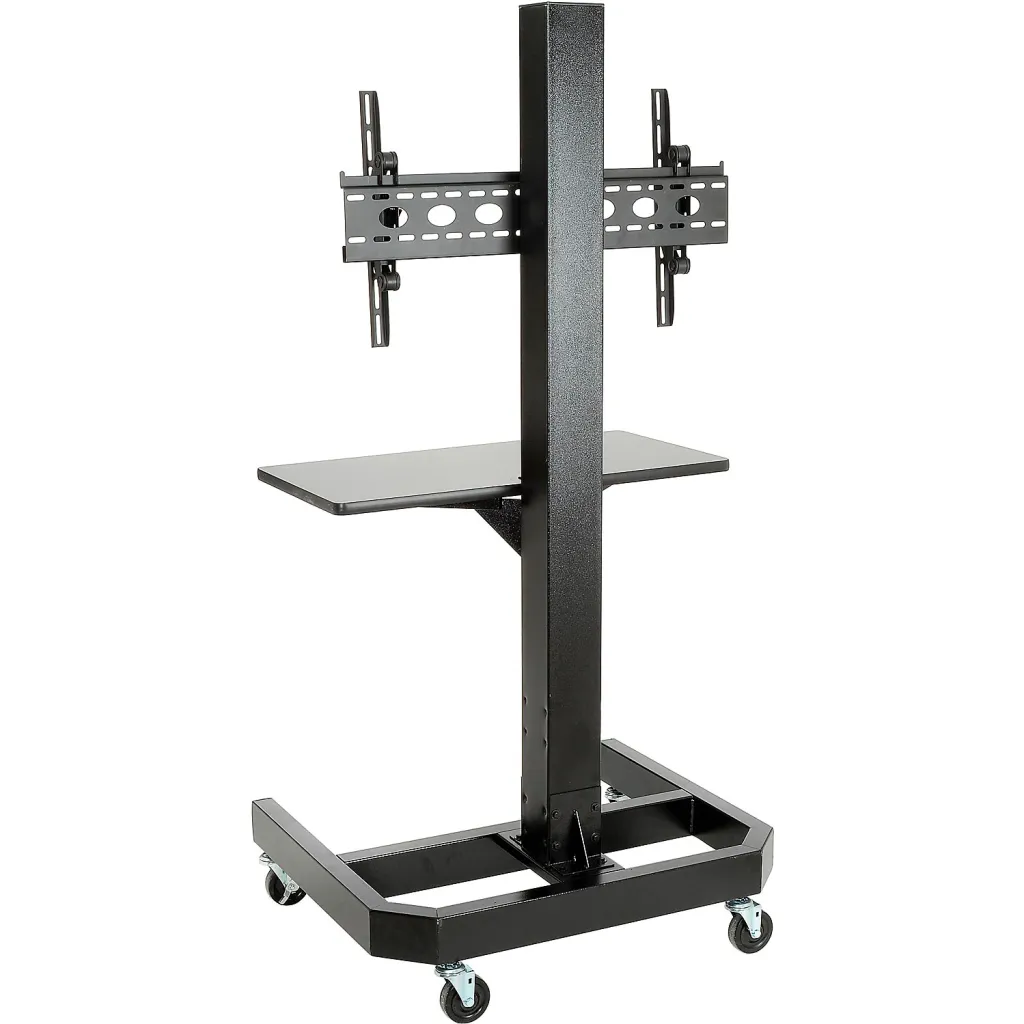 Rolling cart with a shelf and TV mount from a different angle