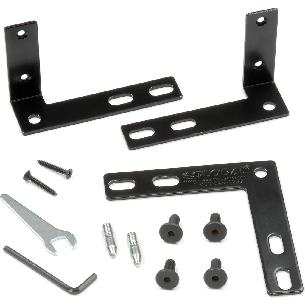 Hardware components for office partition assembly