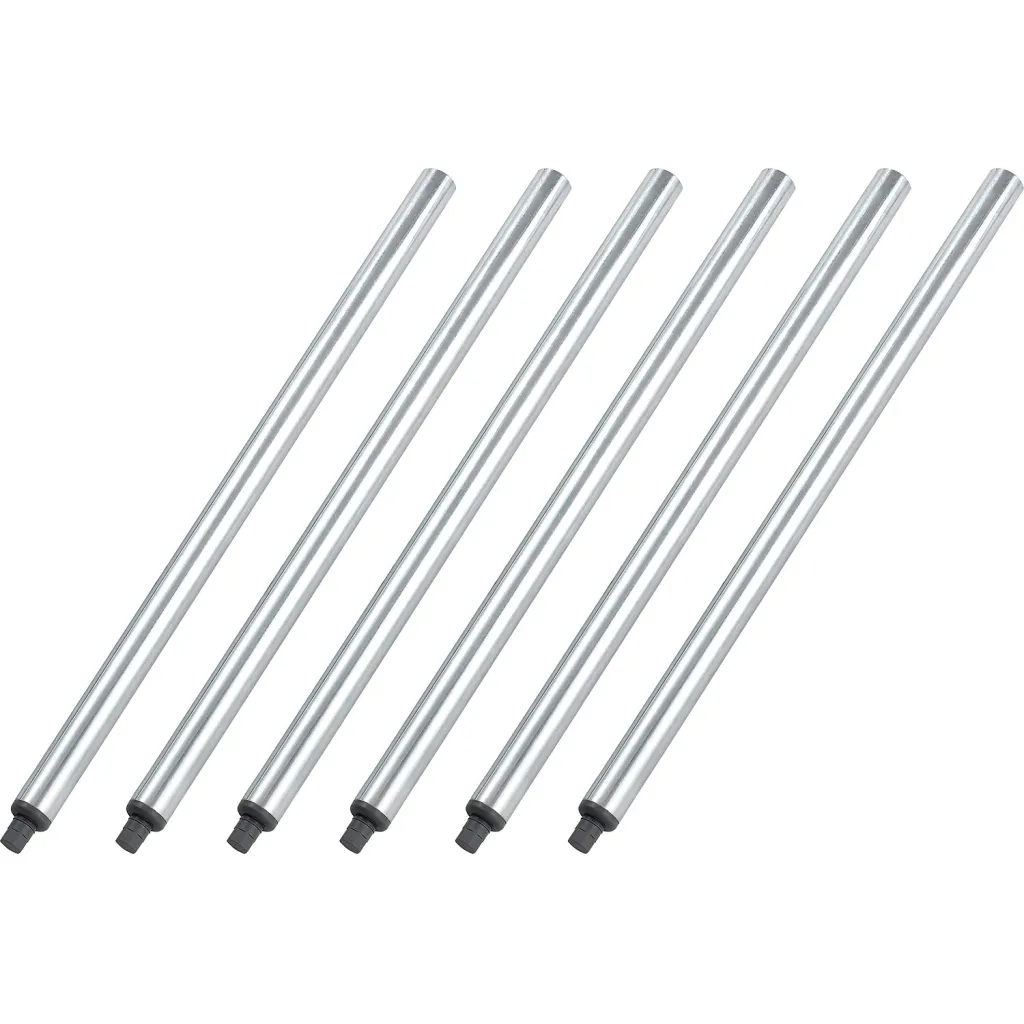 Six stainless steel table legs