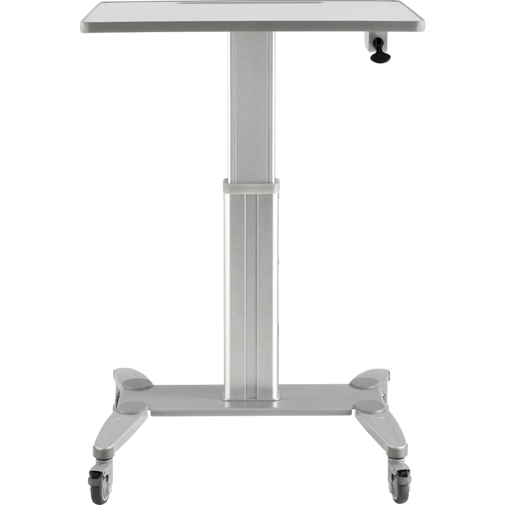 Mobile sit-stand workstation from side view