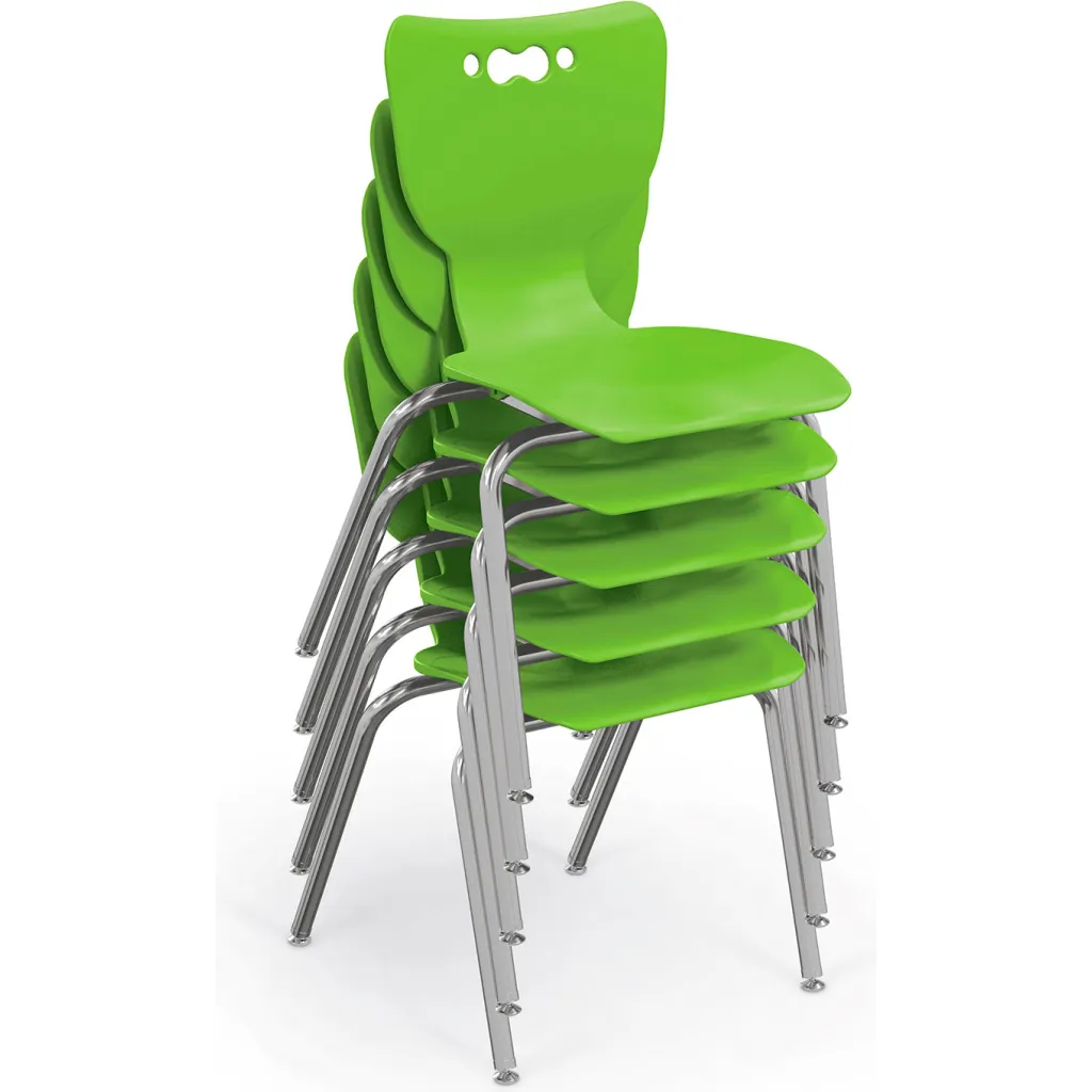 Stack of green chairs