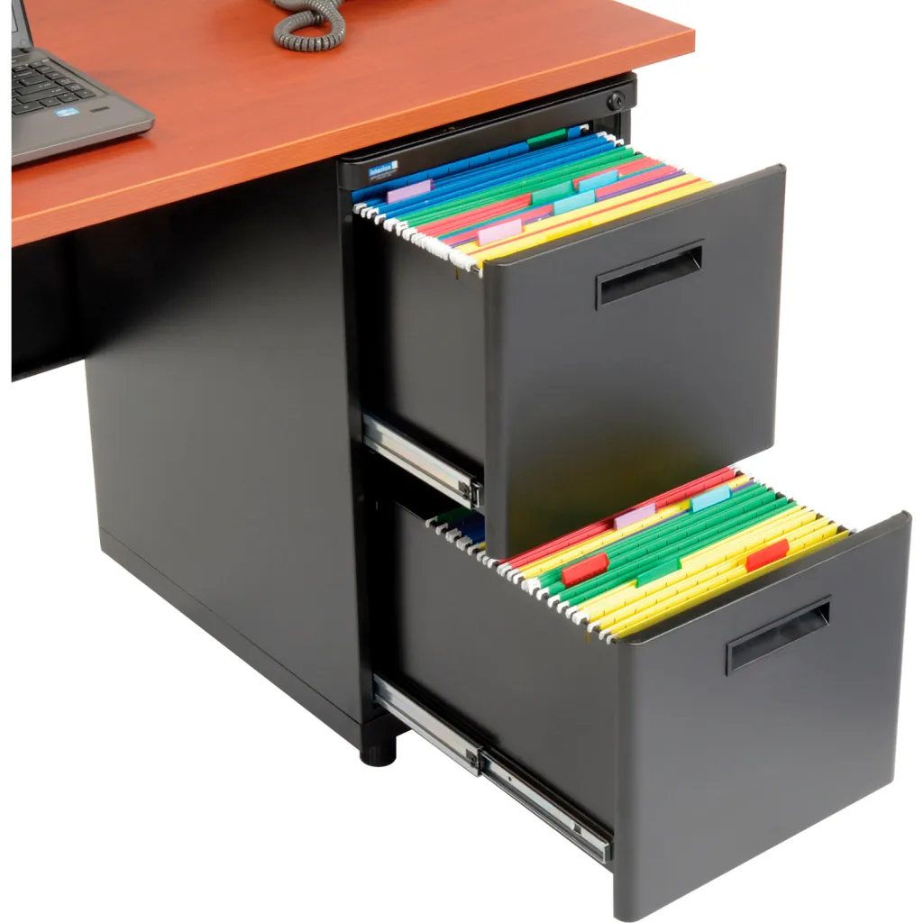 Close-up of file drawers