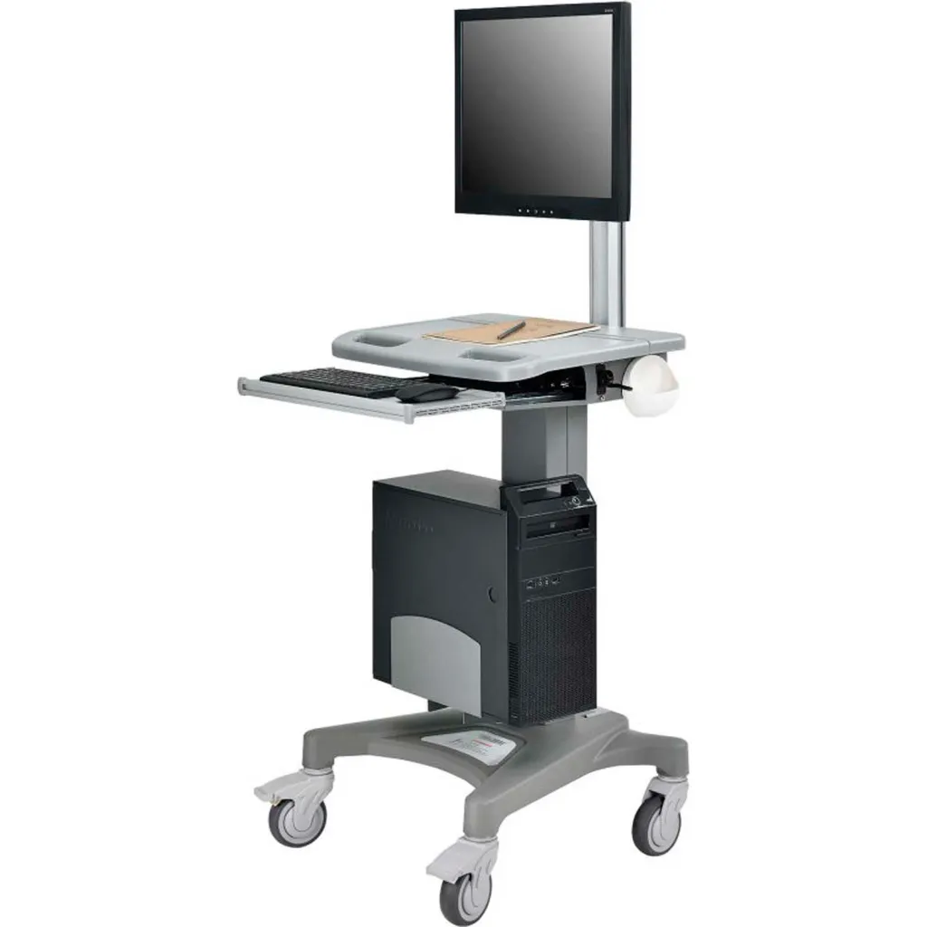 Medical cart with monitor and keyboard tray