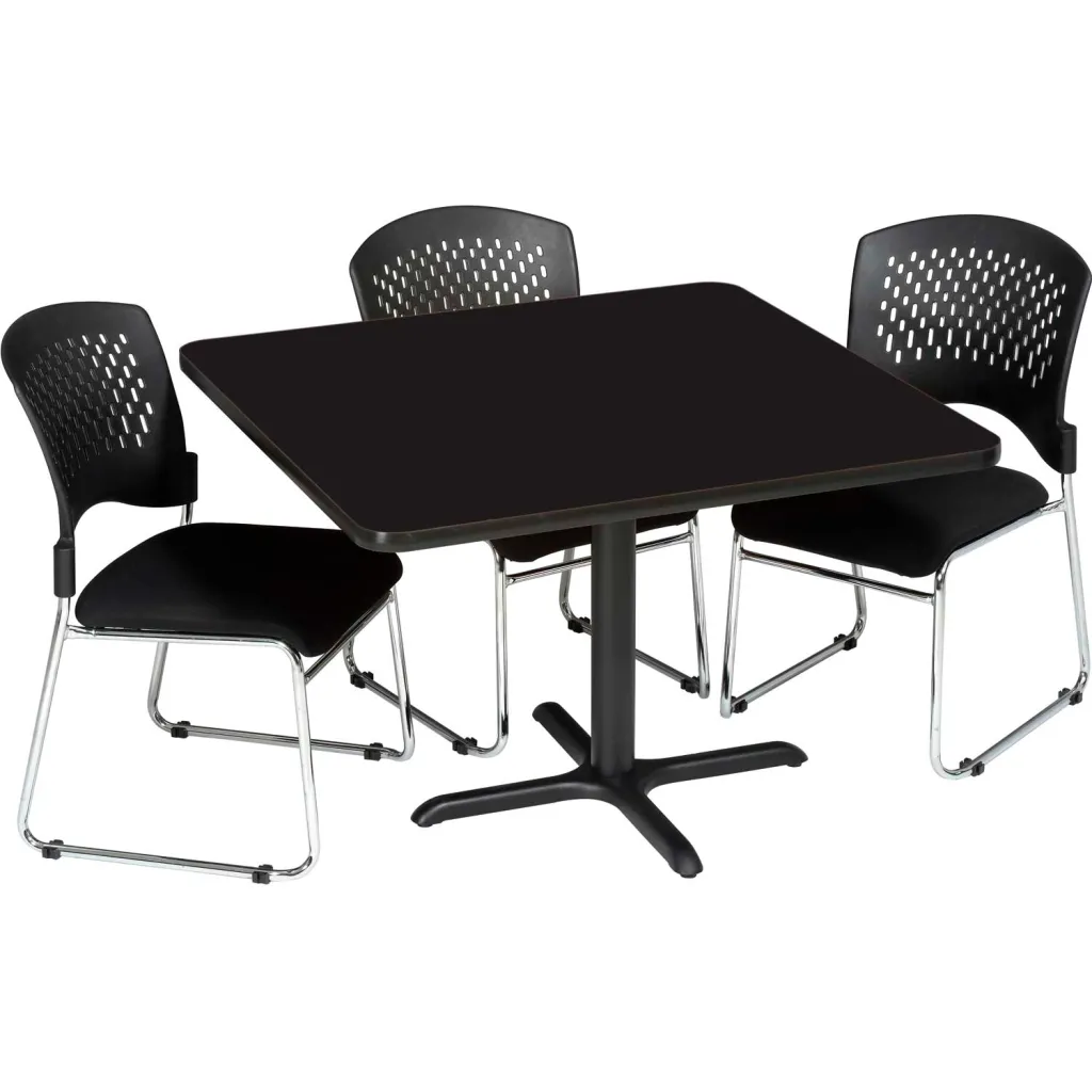 Black table with four chairs