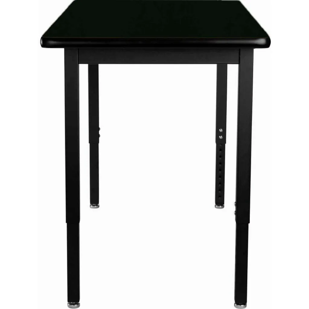 Black table with four legs from close-up view