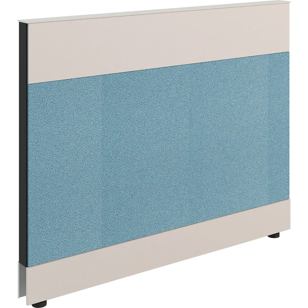 Blue and white office partition panel