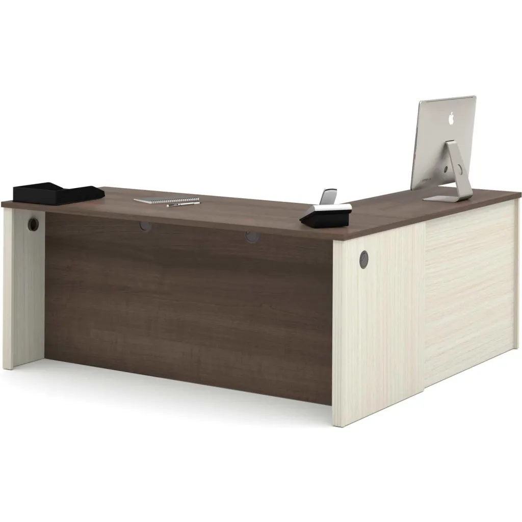 Technical diagram showing desk dimensions: overall width approximately 69 to 71 inches, depth 29.75 inches, height 30.875 inches.