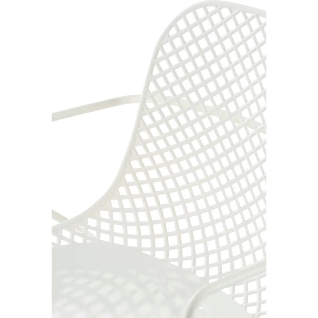 Close-up of white chair's mesh back