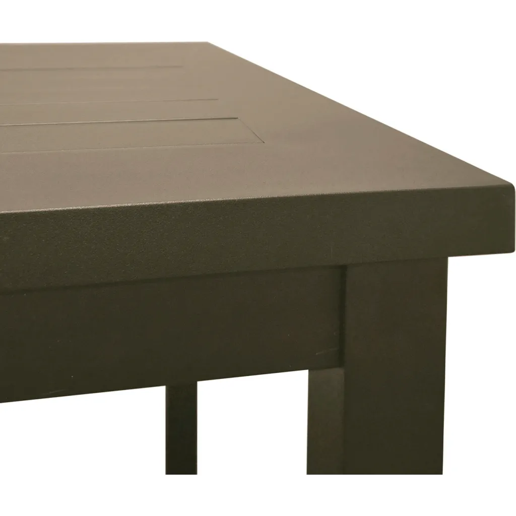 Corner of brown outdoor table