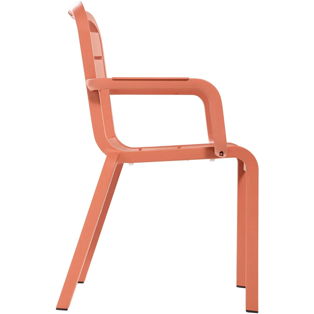 Side view of an orange chair
