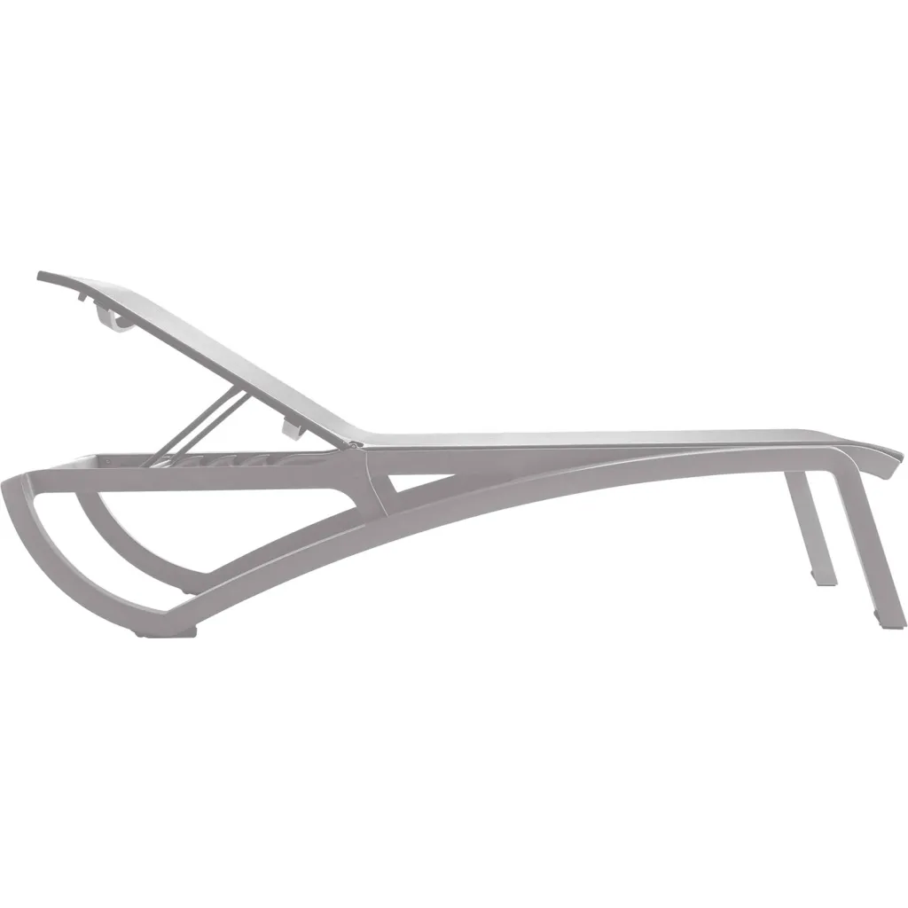 Side view of white outdoor chaise lounge chair