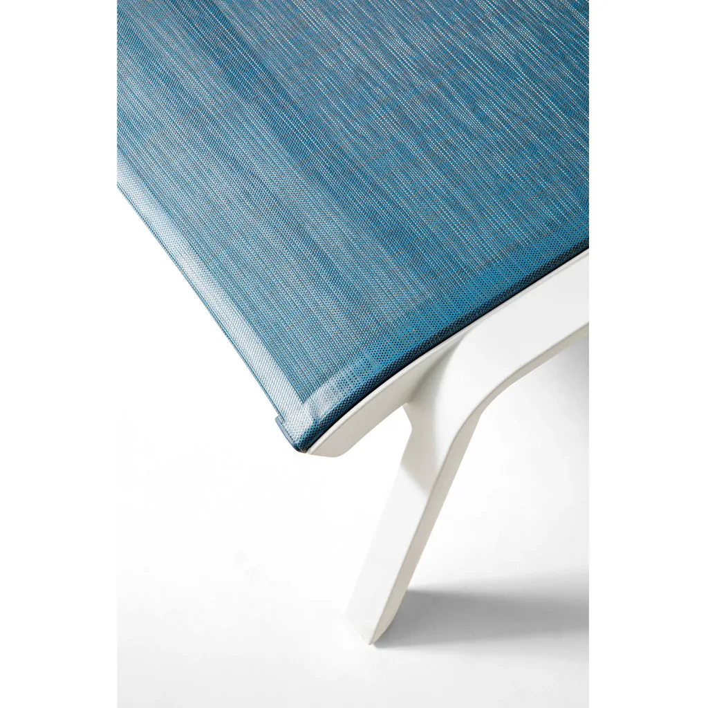 Close-up of chaise lounge chair corner and frame