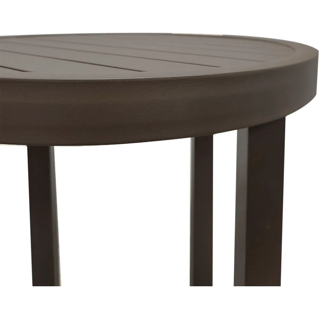 Brown outdoor table edge and legs