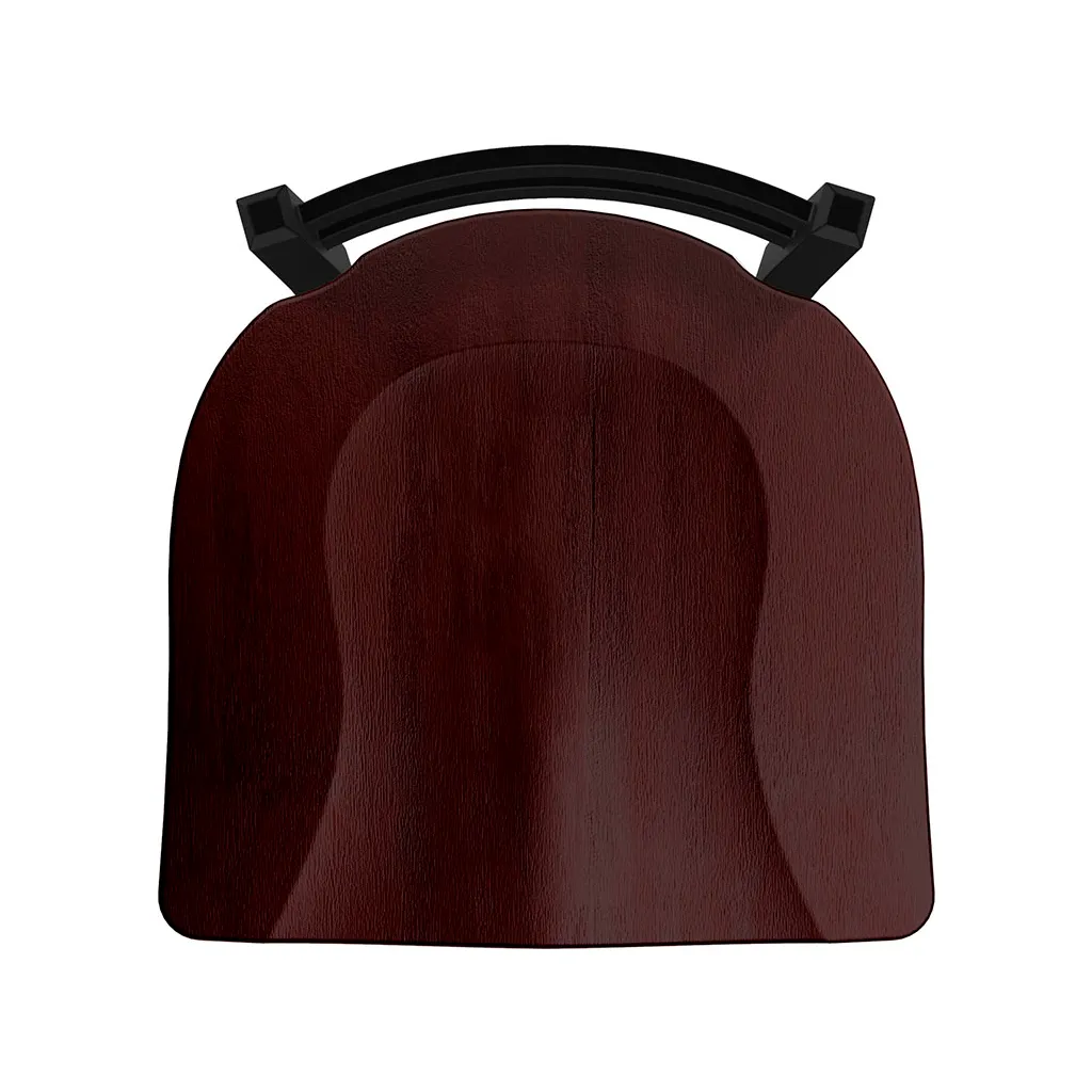Maroon seat of bar stool