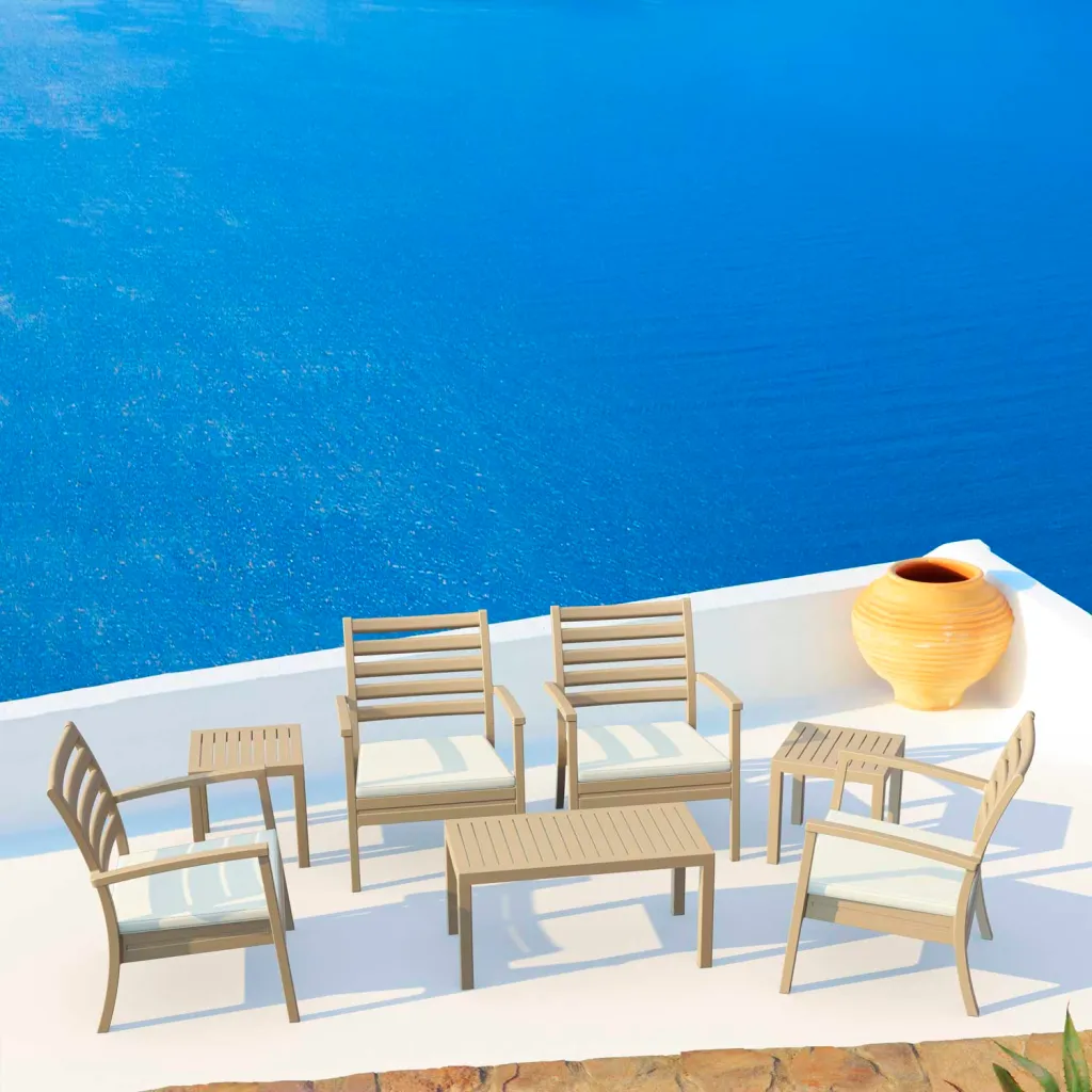 Outdoor furniture set with pool