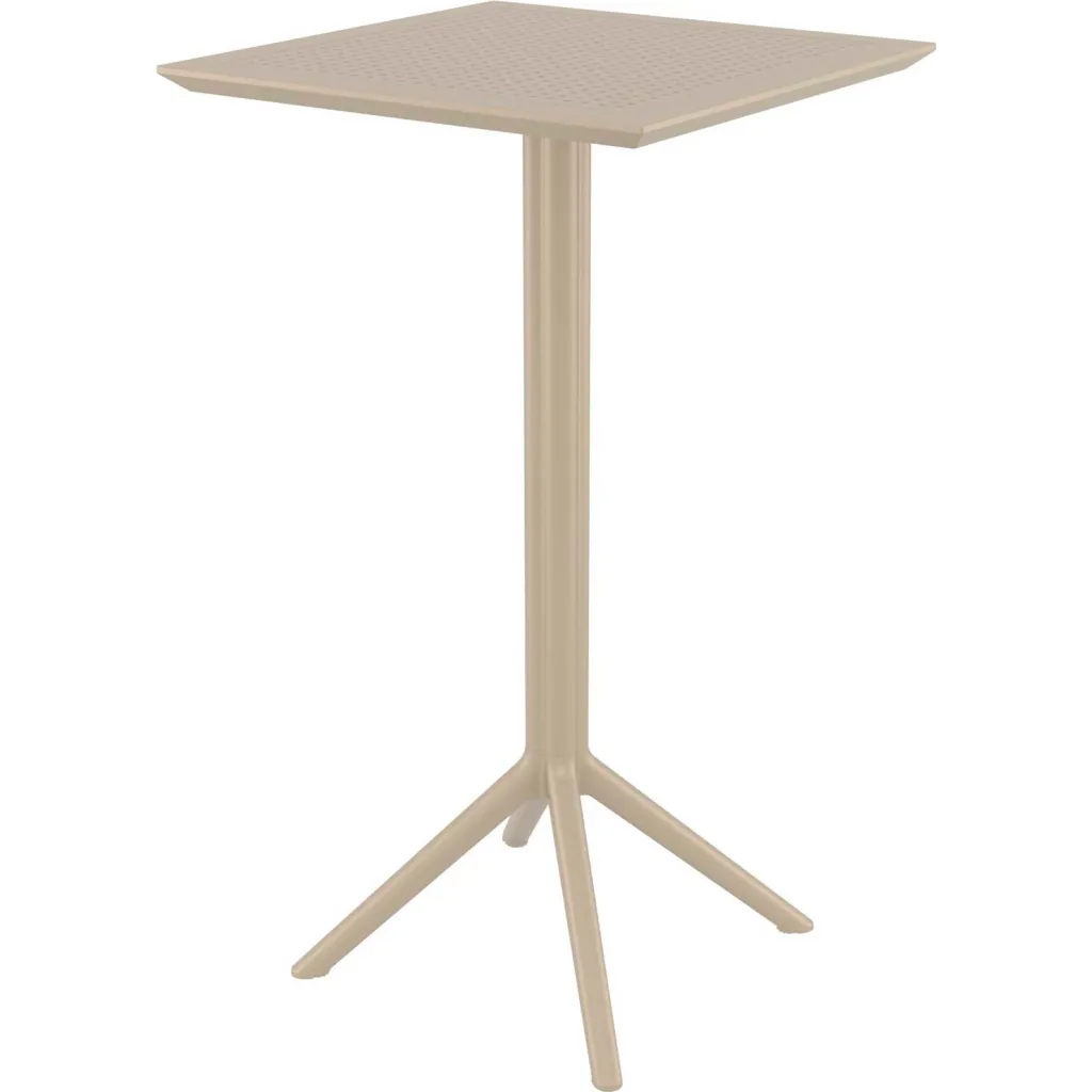 Square bar table with perforated top