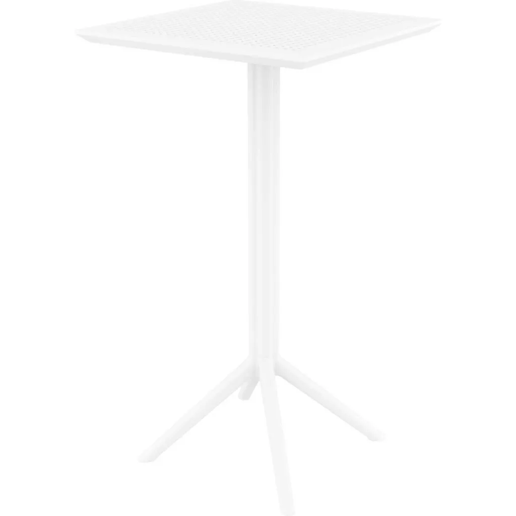 White plastic outdoor table