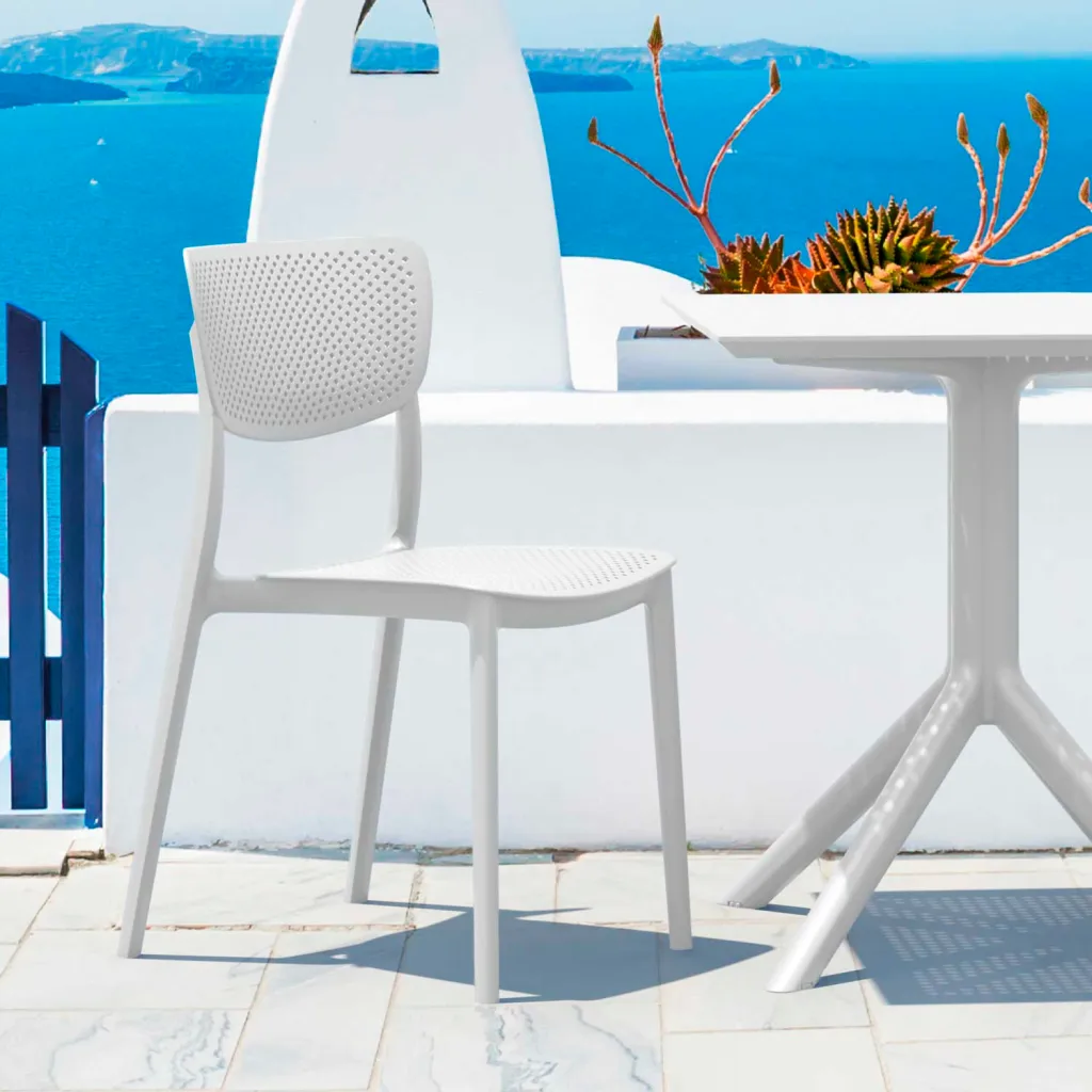 White chair and partial view of table