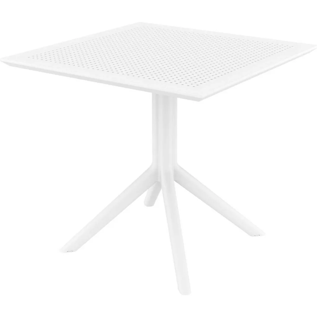 White plastic table