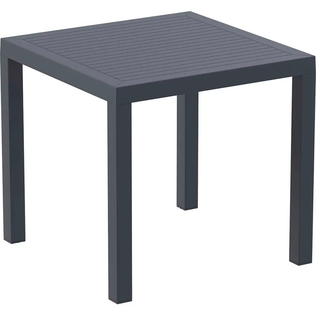 Black plastic outdoor table
