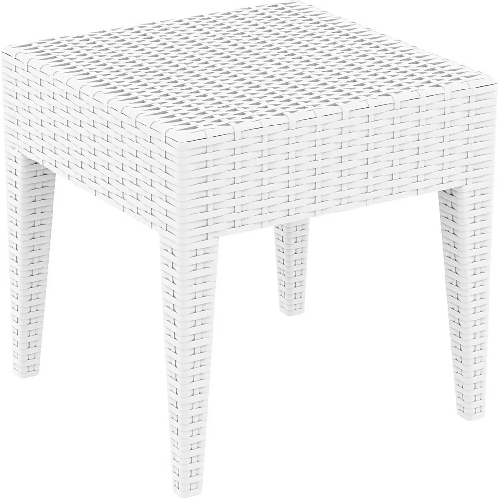White wicker table