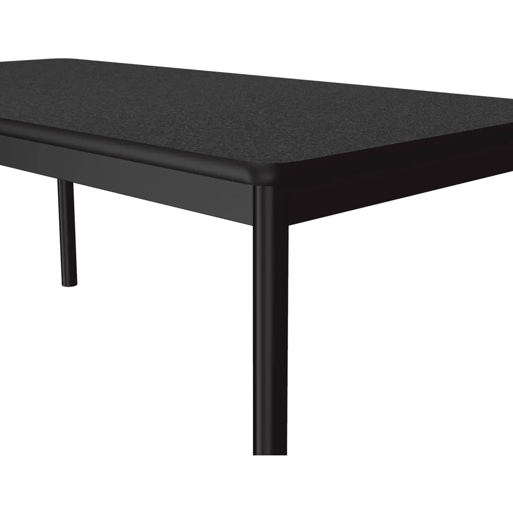 A close-up of a black table