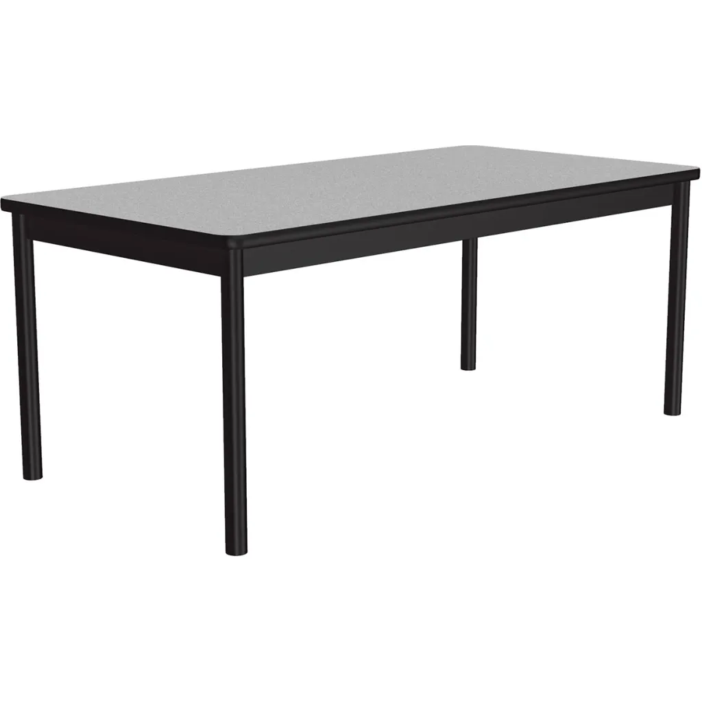 A black table with a gray top from the front