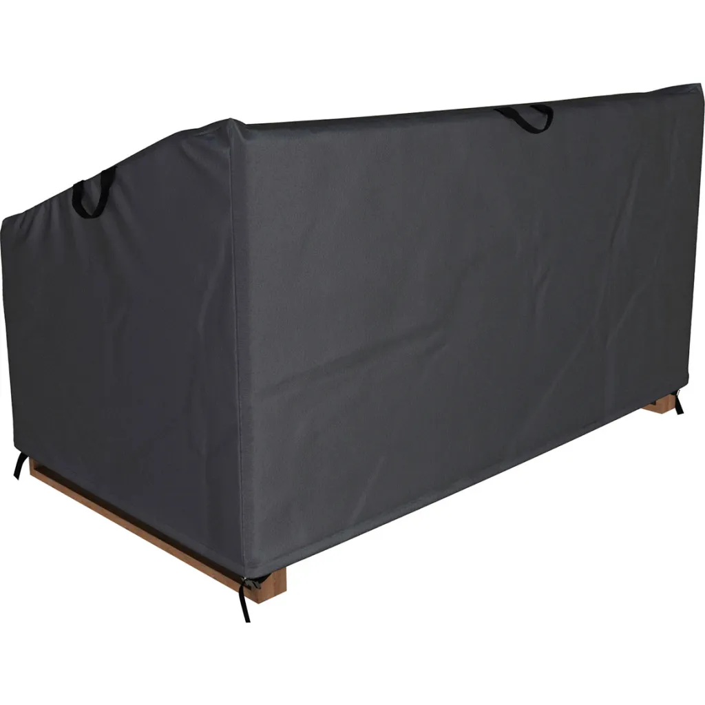 Gray patio furniture cover from an angle